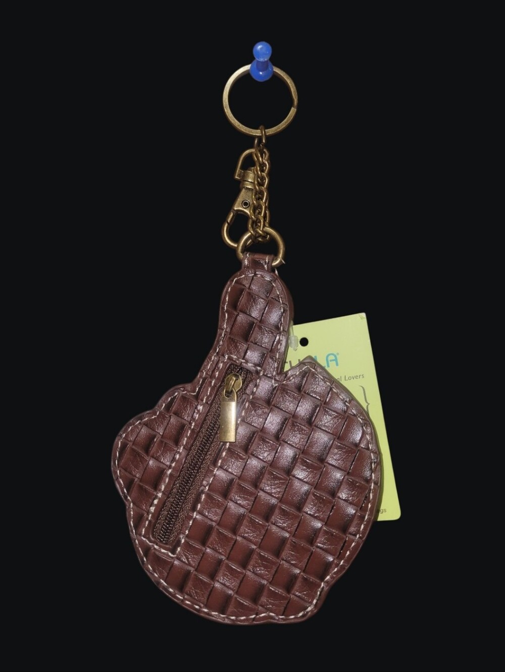 Chala Sloth Leather Keychain Bag Charm - Taupe & Brown - Picture 2 of 2